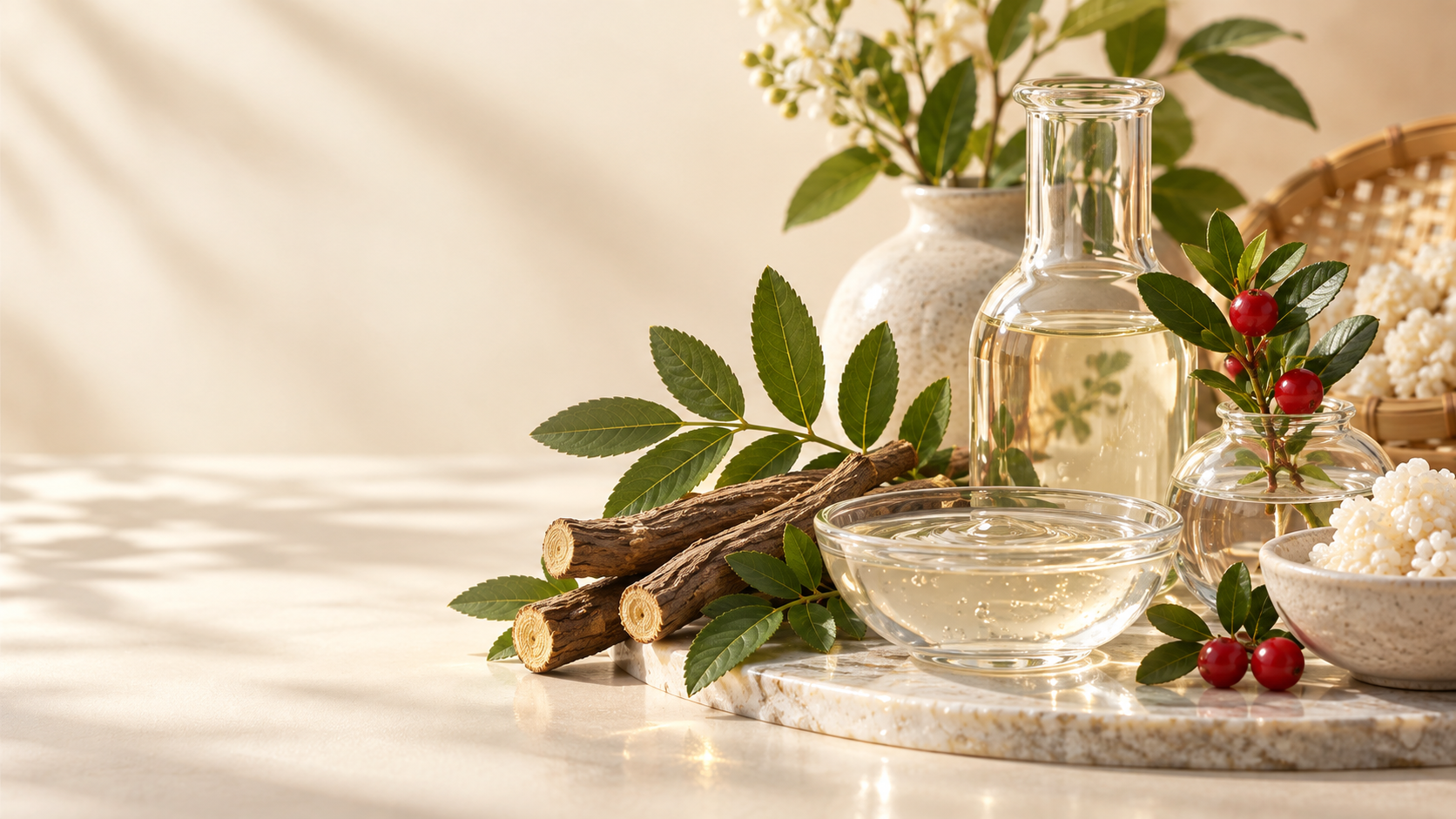 Natural botanical and clear cosmetic ingredient vessels for comparing brightening actives